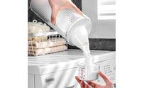 Leakproof Laundry Soap Container with Measuring Cup Clear Body Refillable Bottle with Measuring Cup Moisture-Proof Laundry Powder Container Easy to Refill