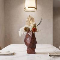 Geometric Vase Modern Faceted Vase Contemporary Flower Holder for Centerpiece