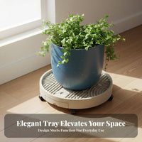 Flower Pot Tray with Wheels Indoor & Outdoor Use Pot Mover with Wheels Easy to Clean Wheeled Planter Saucer for Seniors, Garden, Living Room, Office