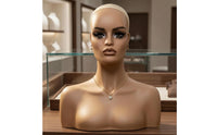 Hairpiece Display Bust Half-Female Form Head Bust Stable Base Presentation Piece
