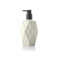 Ceramic Lotion Bottle, European Geometric Pump Dispenser, Foam Soap Container for Hotel, Guesthouse, Bathroom