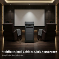 Heat Dissipation Design Amplifier Rack Cabinet Locking Wheels Professional Sound System Cabinet High Load Capacity Rolling Audio Equipment Rack Heavy-Duty Casters for Home Theater Enthusiasts, Professionals, DJs, KTV Room, Recording Studio, Stage