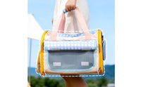 Large Capacity Breathable Mesh Cat Carrier Lightweight Soft Pet Carrier Bag Roll-Up Window Portable Pet Travel Bag Sturdy Frame for Outdoor
