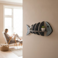 fishes skeleton Wall Shelf Nautical Wooden fishes skeleton Wall Decor Decorative fishes Shaped Shelf for Bedroom