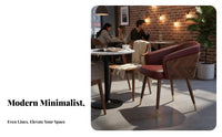 Modern Dining Chair with Backrest Thick Padded Cushion Upholstered Wood Armchair Easy Assembly Upholstered Dining Armchair for Restaurant, Living Room