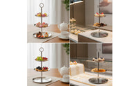 3 Tier Stand Stainless Steel Dessert Serving standGrade Tier Tray for Parties, Buffet