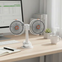 Two-Head Fan Adjustable Double-Head Cooling zoneSaving for Students, Dorm Room, Bedside Table