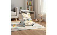 Multi-Activity Shopping Trolley Stroller Bead Maze Wooden Baby Stroller Xylophone for Toddlers, Babies, Playroom