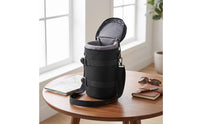 Safeguarding Camera Lens Tube Bag Barrel-Shaped Telephoto Lens Bag Zippered Thick for Travel