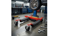Hydraulic Vehicle Mover Red and Black car Repositioning Vehicle Mover Heavy Duty Wheel Dolly