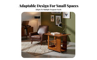 Space-Saving Foldable Utility Cart Vintage Aesthetic Multi-Level Rolling Organizer Mobile with casters Side Table Sturdy Construction for Apartment Dwellers, Office Workers, Living Room, Small Spaces, Bedroom, Dining Area