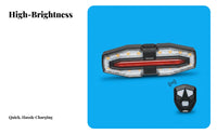 Waterproof Bike Rear Light with Warning Water Resistant Cycle Turn Indicator Light High-Brightness LED for Night Cyclist S, Cyclists