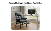 Lay-Flat Recline Reclining Computer Chair with Footrest Ergonomic Design Highspine pivot Chair with Footrest Adjustable Headrest Professional Seating Lumbar Support for Remote Workers, Students, Adults, Study Room, Relaxing, Studying, Bedroom