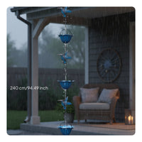 Calming Sound Rain Chain Weather Resistant Decorative Gutter Chain Easy Installation Garden Decor Adjustable Length for Gazebo, Patio
