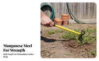 Manganese Steel Weeding Hoe Sturdy Duty Uprooting Weeder Rake Weeding Rake Multi-Functional Manual Uprooting Tool