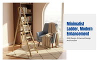Aluminum Alloy Folding Ladder, Home Step Ladder, Wide Anti-Slip Pedal, Thickened, Indoor Outdoor Use