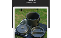 double Compartment Steaming Pot Foldable Handles Outdoor Steamer Set Mesh Storage Bag Steam Cooker