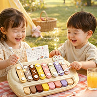 Xylophone Piano Toy Early Education Piano Xylophone with Mallets Interactive Bunny Percussion Instrument for Young Children, Infants, Playroom