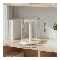 Stackable Display Case Clear View Rotating Keychain Display Dustproof Transparent Hanging Charm Organizer for Desktop