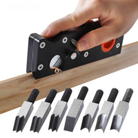 Imbot Multi-Blade Woodworking Trimming and Chamfering Plane, Adjustable Depth, 45-Degree Bevel, 6 Blades