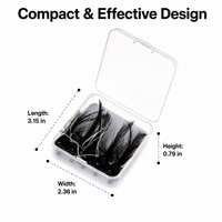 5 Pack Black Imitation Feather Fishing Lures, Pike & Trout Freshwater Lures with Barbed Hooks, Synthetic Material
