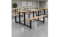 Easy to Clean Integrated Cafeteria Dining Unit Heavy-Duty Construction Dining Table with Attached Chairs Corrosion-Resistant Frame Commercial Furniture Comfortable Backrest for Restaurant