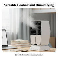 Desktop Misting Fan Humidifying Function Portable Air Chiller Nano Small Misting Water-Cooled Chiller for Students, Office Workers, Desk, Bedroom