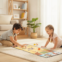 Basketball Play Mat with Game Pieces Playful Basketball Game Mat Sports Rug Interactive Toy Fun for Children, Playrooms