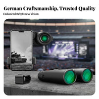 Portable High Power Binoculars BAK4 Prism High Powered Binoculars Wide Field of View Long Distance Viewing Glasses Fully Multi-Coated Lens for Concert Goers, Travelers, Concerts, Sporting Events, Sightseeing, Travel