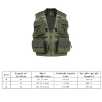 Fishing Vest Multi-Pocket Sleeveless Jacket Quick-Access for Hiking, Anglers
