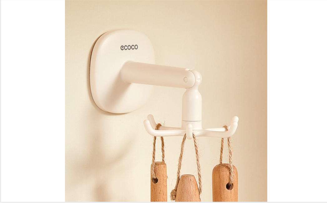 Rotating Kitchen Hook Rack Drill Installation Rotating Utensil Hanger 360° Rotation Under Cabinet Utensil Hook for Renters, Closet, Washroom