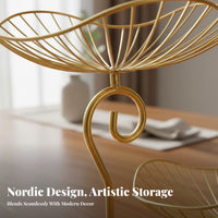 Nordic Design 3 Tier Fruit Basket Decorative Accent Tiered Serving Stand Modern Design for Living Room, Dining Table, Kitchen Counter