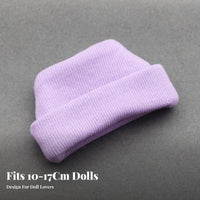 Cuffed Doll Hat Soft & Comfortable Miniature Knitted Hat Ribbed Texture Miniature for BJD Enthusiasts