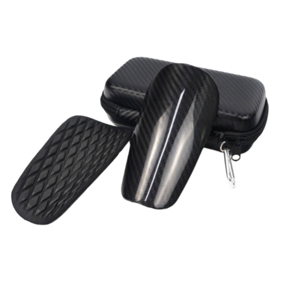 Carbon Fiber Shin Guard Anti-Impact Football Leg Guard Portable Carry Case Sports Protection for Club Athletes