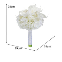 Reusable Artificial Bridal Floral Arrangement Won't Wilt White Calla Lily Floral Arrangement Long-Lasting Handheld Wedding Flowers Realistic Look for Bride, Marriage Registration, Photo Session