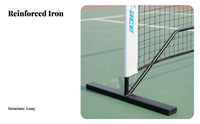 Easy Setup Portable Tennis Net Adjustable Height Folding Badminton Net Weather Resistant Outdoor Sport Equipment Locking Casters for Children, Beginners, Training, Backyard, Park