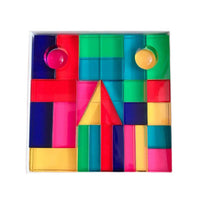 Acrylic Geometric Building Blocks for Early Education (Rainbow Translucent)