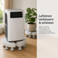 Adjustable Round Appliance Stand with Wheels for Vertical Air Conditioners, Planters, and Fish Tanks