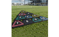 10 Pieces Wear-Resistant Triangular Floor Marker Rounded Corners Numbered Training Marker Colored Border Lines Sports Gear Indoor Outdoor