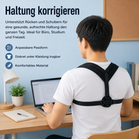 Back Support Belt Posture Corrector, Elastic Back Strap for Sports & Daily Use, Adjustable Back Straightener for Women & Men