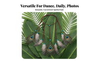 Peacock Feather Headband Handmade Peacock Feather Headpiece Versatile Dreamcatcher Headdress for Dancers, Festival-Goers, Festivals, Parties, Concerts
