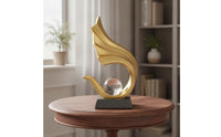 Contemporary Table Sculpture with Crystal Ball Modern Abstract Art Sculpture Resin Decorative Statue with Crystal Ball Feng Shui for Homeowners, Living Room, Bookshelf, Office, Entryway