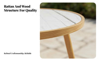 Weather Resistant Woven Rope Dining Set Long-Lasting Rope Weave Garden Furniture Comfortable Seating Outdoor Table and Chair Set Easy to Clean for Hotel Managers, Business Owners, Resort, Courtyard, Backyard, Porch