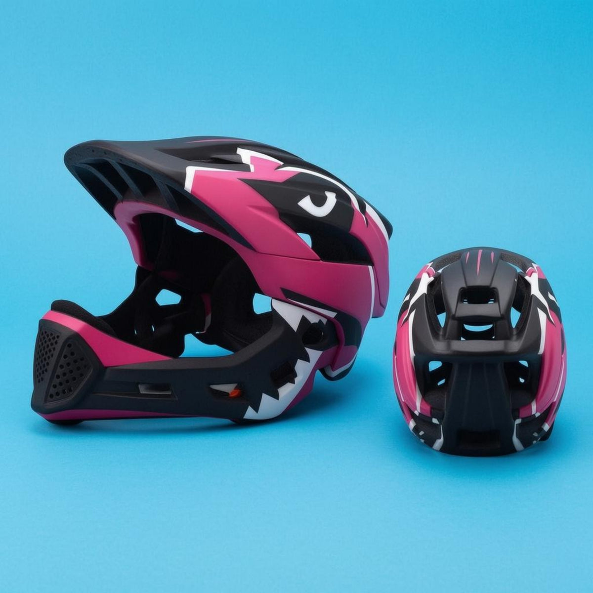 Hard Shell Detachable Chin Guard Helmet Visor-Style Coverage Full-Face Cycling Helmet Streamlined for Children