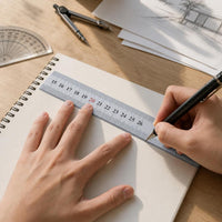 Stainless Steel Ruler Set, Double-Sided Engraved, Thickened Metal Straight Edge for Drawing and Stationery, 3-Pack