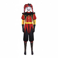 Clown Costume Long Sleeved Fool Costume Diamond Pattern Harlequin Outfit for Cosplay Party
