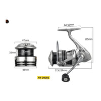 Long-Cast Metal Reel Sealed Reel with Angled Spool left/right Interchangeable Tackle Powerful for Lure Fishing