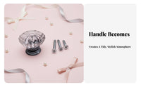 Easy Installation Acrylic Drawer Knob Long-Lasting Round Decorative Handle Includes Mounting Screws
