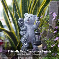 Solar Creature Garden Statue Energy Saving Brown Creature Solar Night Sparkle Outdoor Decoration Hand Painted Warm Sparkle