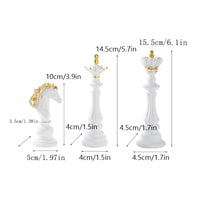 3 Pieces Resin Chess Decor Modern Chess Piece Statue Resin Figurine Sturdy Long-Lasting for Bookshelf, Desk